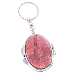 Зеркало брелок складное двухстороннее из натурального камня Родонит Stone Mirrors варинант исполнения - 1 | Loft Concept в Красноярске