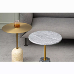 Кофейный столик круглый из мрамора серый Reliable Foundation варинант исполнения - 1 | Loft Concept в Красноярске