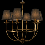 Люстра на металлическом основании бронзового цвета с 6-ю черными конусовидными абажурами Dignity варинант исполнения - 7 | Loft Concept в Красноярске