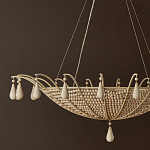 Люстра из деревянных бусин с подвесками в виде капель Wooden Beads варинант исполнения - 2 | Loft Concept в Красноярске