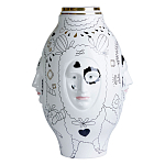 Ваза с декоративными лицами и графическими элементами в виде сердец и символов Faces of Imagination варинант исполнения - 1 | Loft Concept в Красноярске