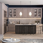 Угловая кухня с островом из массива дерева Amaline Kitchen Set варинант исполнения - 1 | Loft Concept в Красноярске