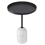 Кофейный столик с круглой чёрной столешницей и мраморным основанием Exquisite Practicality варинант исполнения - 1 | Loft Concept в Красноярске