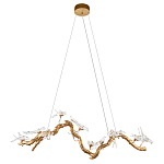 Люстра подвесная линейная с прозрачными стеклянными птичками на ветвях Serip Voa варинант исполнения - 2 | Loft Concept в Красноярске