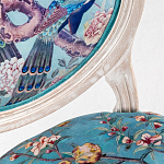 Стул из массива бука с изображением птиц и цветов Turquoise Beige Chinoiserie Garden Chair варинант исполнения - 2 | Loft Concept в Красноярске
