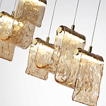 Подвесной светильник линейный с плафонами волнистой формы из фактурного стекла Big Wave варинант исполнения - 10 | Loft Concept в Красноярске