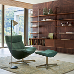 Кресло вращающееся с подставкой для ног зеленое Verdante варинант исполнения - 5 | Loft Concept в Красноярске