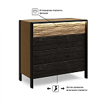 Комод 4 ящика с подсветкой на рельефном фасаде Warm Industrial варинант исполнения - 8 | Loft Concept в Красноярске