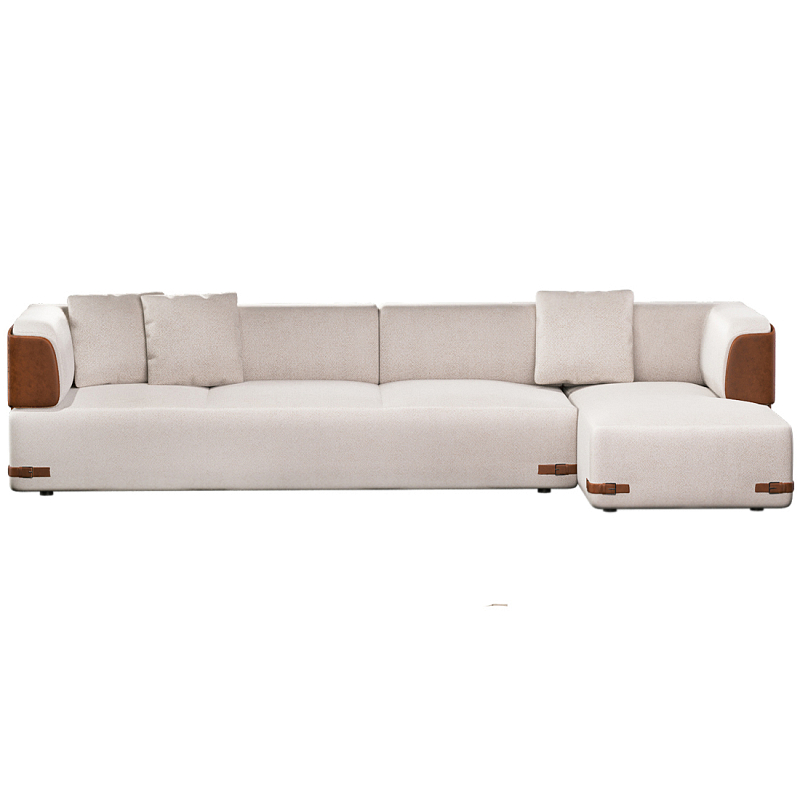 Угловой диван Richmond Молочный Коричневый в Красноярске | Loft Concept 