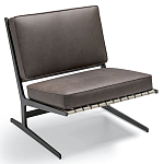 Дизайнерское кресло без подлокотников кожаное на металлическом каркасе PAULA Armchair варинант исполнения - 1 | Loft Concept в Красноярске