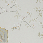 Обои ручная роспись Summer Night Blossom Colourway SC-122 on Bleached white dyed silk варинант исполнения - 2 | Loft Concept в Красноярске