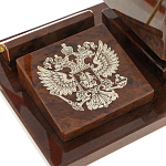 Настольный письменный набор с часами в виде пирамиды из природного камня обсидиана Pyramid of Time варинант исполнения - 3 | Loft Concept в Красноярске