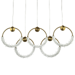 Линейная люстра с плафонами в виде пяти колец Five Rings Gilbertine Linear Chandelier варинант исполнения - 1 | Loft Concept в Красноярске