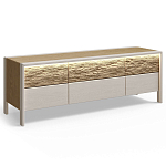 ТВ тумба 2 двери и 2 ящика с подсветкой на рельефном фасаде Warm Industrial варинант исполнения - 5 | Loft Concept в Красноярске