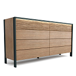 Комод 8 ящиков с подсветкой на рельефном фасаде Warm Industrial варинант исполнения - 5 | Loft Concept в Красноярске