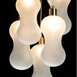 Люстра с 5-ю матовыми белыми стеклянными плафонами волнообразной формы Lucid Rain  варинант исполнения - 5 | Loft Concept в Красноярске