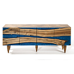 Стильный Буфет лофт 4 двери Cabinet Crimson River фасад эпоксидная смола  варинант исполнения - 1 | Loft Concept в Красноярске