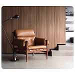 Кресло с деревянным каркасом и обивкой из натуральной кожи Medieval Furniture варинант исполнения - 3 | Loft Concept в Красноярске