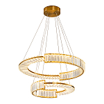 Светодиодная двухъярусная кольцевая люстра из хрусталя и стали и с пультом для регулировки света Maude Crystal Light варинант исполнения - 1 | Loft Concept в Красноярске