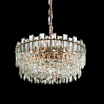 Круглая люстра с хрустальными подвесками на золотистом каркасе Gorgeous Crystal Light варинант исполнения - 6 | Loft Concept в Красноярске