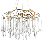 Люстра с хрустальными подвесками в виде капель Droplet Crystal Gold Chandelier 8 варинант исполнения - 1 | Loft Concept в Красноярске