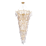 Люстра подвесная в форме перевернутой пирамиды с металлическими ветвями и прозрачными стеклянными подвесками Droplet Chandelier варинант исполнения - 2 | Loft Concept в Красноярске