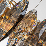 Люстра подвесная круглая с овальными подвесками из стекла дымчатого цвета Harlow Crystal Round варинант исполнения - 1 | Loft Concept в Красноярске