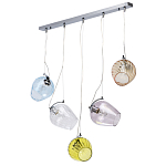 Люстра линейная с 5-ю разноцветными стеклянными плафонами Kaleido варинант исполнения - 2 | Loft Concept в Красноярске