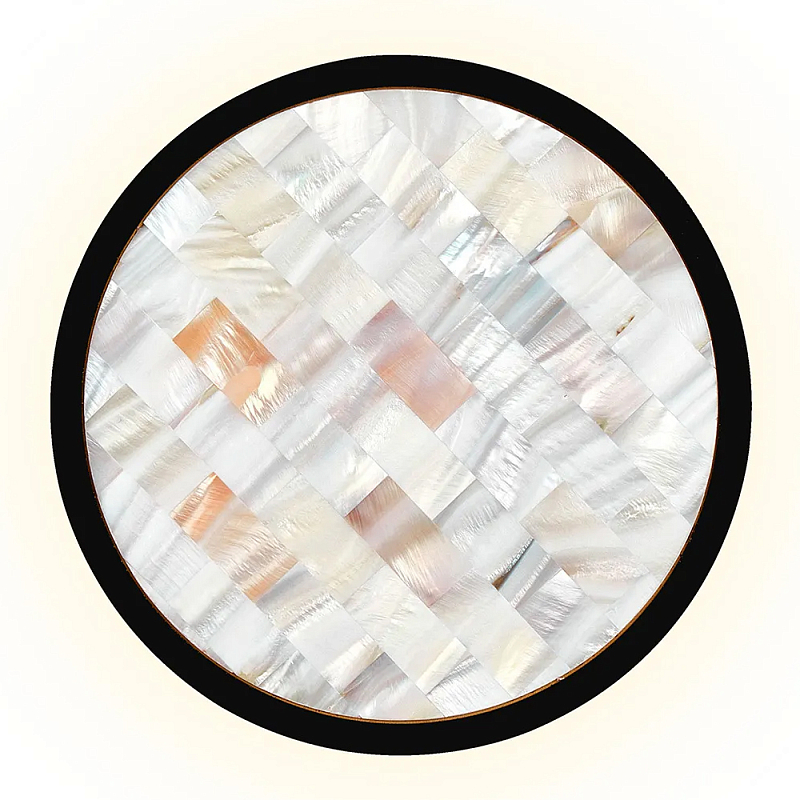 Бра в форме диска с перламутровыми прямоугольниками из морской ракушки Touch of Marine Charm Золотой Черный в Красноярске | Loft Concept 