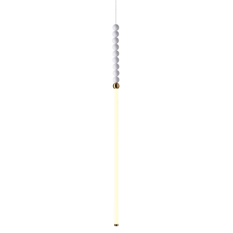 Подвесной светильник тонкий с белыми шариками PEARLS Suspension Бронза Белый Подвесной светильник тонкий с белыми шариками PEARLS Suspension Бронза Белый в Красноярске | Loft Concept