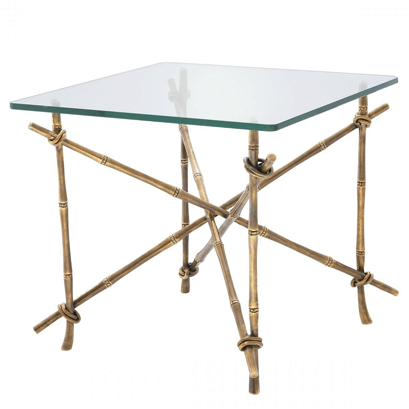 Журнальный стол Eichholtz Side Table Kahala Латунь Античная полированная Прозрачное Стекло Журнальный стол Eichholtz Side Table Kahala Латунь Античная полированная Прозрачное Стекло в Красноярске | Loft Concept