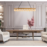 Люстра линейная прямоугольная с сферическими плафонами Phased Spheres варинант исполнения - 4 | Loft Concept в Красноярске