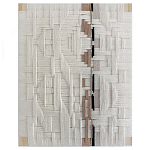 Текстильное панно ручной работы из хлопкового шнура wall panel line beige варинант исполнения - 2 | Loft Concept в Красноярске