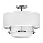 Потолочный светильник с двухслойным белым текстильным абажуром Hinkley варинант исполнения - 20 | Loft Concept в Красноярске