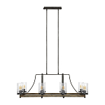 Люстра подвесная с восемью прозрачными стеклянными цилиндрическими плафонами в стиле лофт Feiss варинант исполнения - 2 | Loft Concept в Красноярске