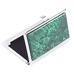 Визитница карманная металлическая с накладкой из натурального камня Малахит Stone Business Card Holders  варинант исполнения - 2 | Loft Concept в Красноярске