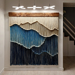Текстильный Арт-объект на стену ручной работы из веревок Blue Mountains варинант исполнения - 2 | Loft Concept в Красноярске
