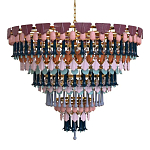 Люстра круглая с декором из разноцветных элементов в виде листьев Changing Seasons варинант исполнения - 4 | Loft Concept в Красноярске