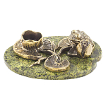 Подсвечник из бронзы и натурального камня змеевик Stone Candlestick варинант исполнения - 1 | Loft Concept в Красноярске