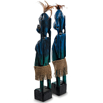 Комплект из 2-х деревянных статуэток Asmat Statuettes Dark Blue варинант исполнения - 5 | Loft Concept в Красноярске