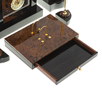 Настольный письменный набор с часами из природного камня обсидиана Royal Stone варинант исполнения - 4 | Loft Concept в Красноярске