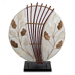 Настольная лампа из перламутра и дерева на подставке Indonesian Petal варинант исполнения - 1 | Loft Concept в Красноярске