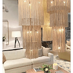 Люстра круглая трехъярусная из бахромы Milk Gradient Braided Fringe варинант исполнения - 4 | Loft Concept в Красноярске