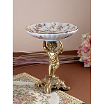 Чаша с цветочным орнаментом на ножке в виде бронзового ангела Eden Garden варинант исполнения - 5 | Loft Concept в Красноярске