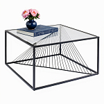 Журнальный стол черный с столешницей из прозрачного закаленного стекла Dynamics варинант исполнения - 2 | Loft Concept в Красноярске