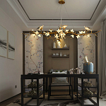 Люстра в виде золотой ветки с цветами и птичками Marvelous Garden варинант исполнения - 5 | Loft Concept в Красноярске