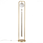 Торшер с шарообразным плафоном из белого стекла с подвеской из камня и длинной кисточкой Agatelle варинант исполнения - 1 | Loft Concept в Красноярске