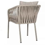 Стул серо-бежевый с декоративным плетением на спинке и подлокотниках Chair Weave варинант исполнения - 5 | Loft Concept в Красноярске