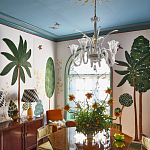 Обои с вышивкой ручной работы Mughal Trees Original colourway on linen варинант исполнения - 6 | Loft Concept в Красноярске