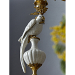 Подсвечник белый Попугай из фарфора с бронзовыми элементами Eden Garden варинант исполнения - 6 | Loft Concept в Красноярске